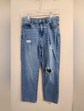 Jordache Light Blue Distressed Boyfriend Jeans